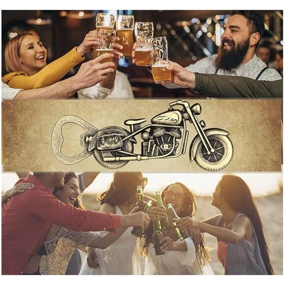 Motorcycle Beer Bottle Opener Zinc Alloy 5"x2" - Picture 2 of 4